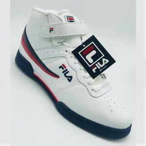 Men's Fila F-13V Lea/Syn White | Navy | Red High Top Sneakers NWT